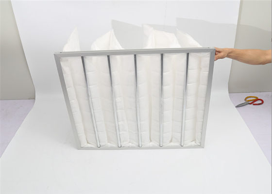 Borse medie bianche non tessute di filtro dell'aria di efficienza F7 per stanza pulita